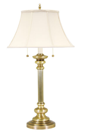 Two Light Table Lamp by House of Troy - Newport Collection, Antique Brass Finish - N651-AB