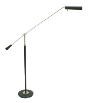One Light Piano Lamp by House of Troy - Grand Piano Collection, Black/Satin Nickel Finish - PFL-527