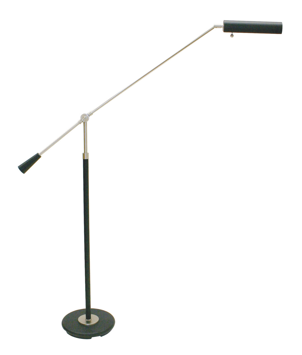 One Light Piano Lamp by House of Troy - Grand Piano Collection, Black/Satin Nickel Finish - PFL-527
