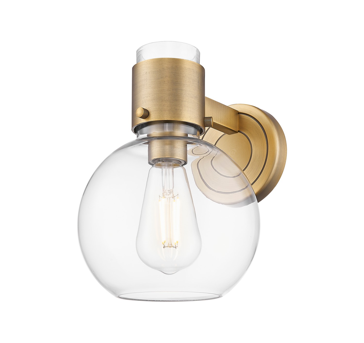 One Light Wall Sconce by Innovations - Downtown Urban Collection, Brushed Brass Finish - 464-1W-BB-G464B-7CL