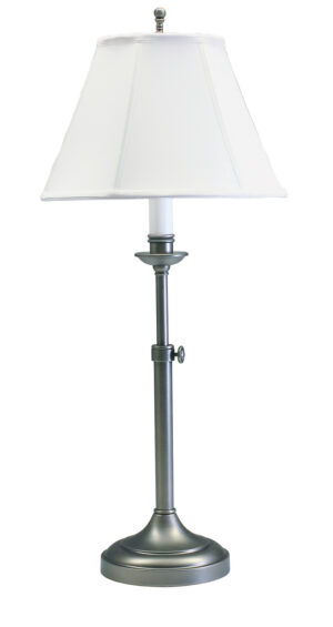 One Light Table Lamp by House of Troy - Club Collection, Antique Silver Finish - CL250-AS