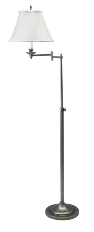 One Light Floor Lamp by House of Troy - Club Collection, Antique Silver Finish - CL200-AS