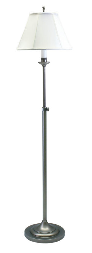 One Light Floor Lamp by House of Troy - Club Collection, Antique Silver Finish - CL201-AS