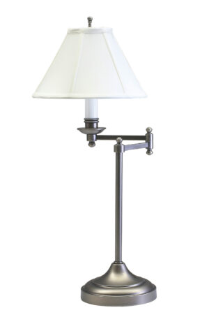 One Light Table Lamp by House of Troy - Club Collection, Antique Silver Finish - CL251-AS
