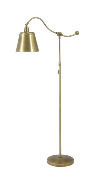 One Light Floor Lamp by House of Troy - Hyde Park Collection, Weathered Brass Finish - HP700-WB-MSWB