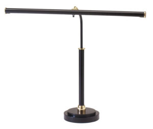 LED Piano Lamp by House of Troy - Piano/Desk Collection, Black & Brass Finish - PLED100-617