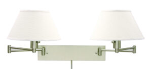 Two Light Wall Sconce by House of Troy - Home/Office Collection, Satin Nickel Finish - WS14-2-52