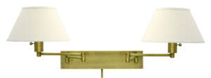 Two Light Wall Sconce by House of Troy - Home/Office Collection, Antique Brass Finish - WS14-2-71