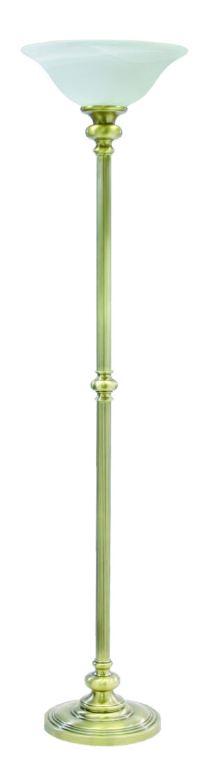 One Light Floor Lamp by House of Troy - Newport Collection, Antique Brass Finish - N600-AB-O