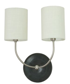 Two Light Wall Lamp by House of Troy - Scatchard Collection, Black Matte and Satin Nickel Finish - GS775-2-SNBM