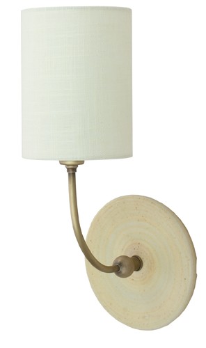 One Light Wall Sconce by House of Troy - Scatchard Collection, Oatmeal and Antique Brass Finish - GS775-ABOT