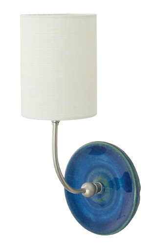 One Light Wall Sconce by House of Troy - Scatchard Collection, Blue Gloss and Satin Nickel Finish - GS775-SNBG