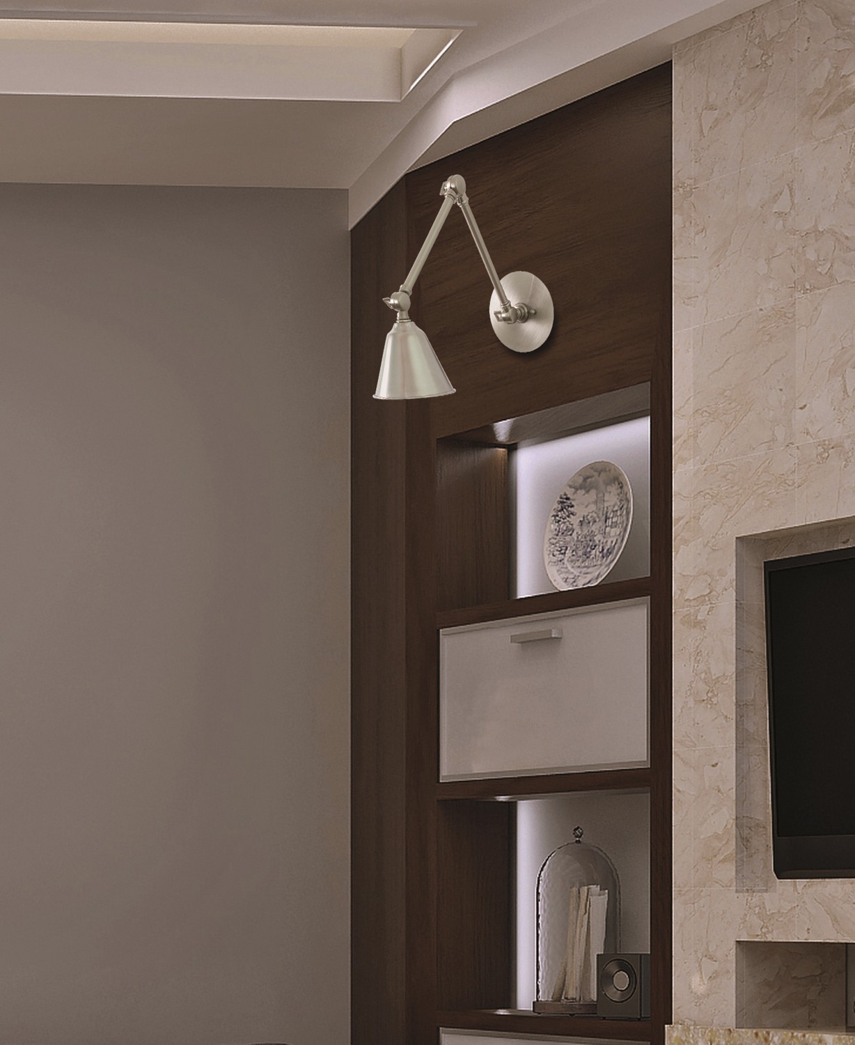 LED Wall Sconce by House of Troy - Library Light Collection, Satin Nickel Finish - LLED30-SN - Image 2