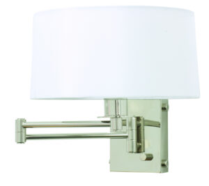 One Light Wall Sconce by House of Troy - Wall Swing Collection, Polished Nickel Finish - WS776-PN