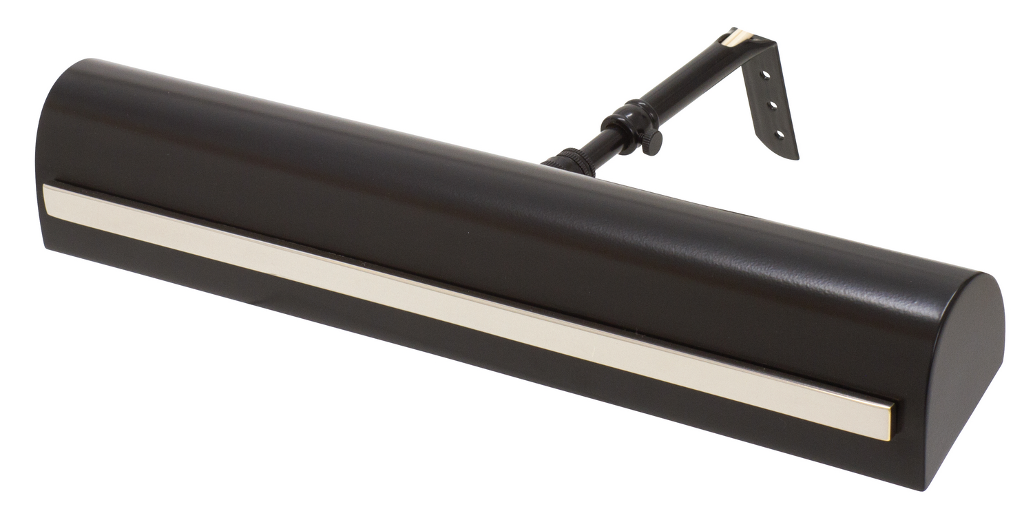Two Light Picture Light by House of Troy - Classic Traditional Collection, Black w/Polished Nickel Finish - TS14-BLK/PN