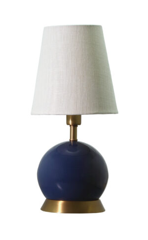One Light Table Lamp by House of Troy - Geo Collection, Navy Blue w/Weathered Brass Finish - GEO109