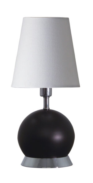 One Light Table Lamp by House of Troy - Geo Collection, Black Matte w/Chrome Finish - GEO110
