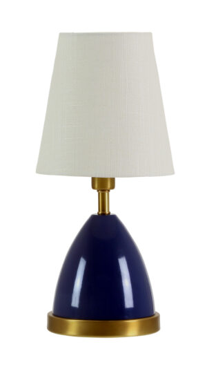 One Light Table Lamp by House of Troy - Geo Collection, Navy Blue w/Weathered Brass Finish - GEO209