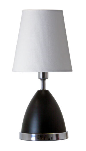 One Light Table Lamp by House of Troy - Geo Collection, Black Matte w/Chrome Finish - GEO210