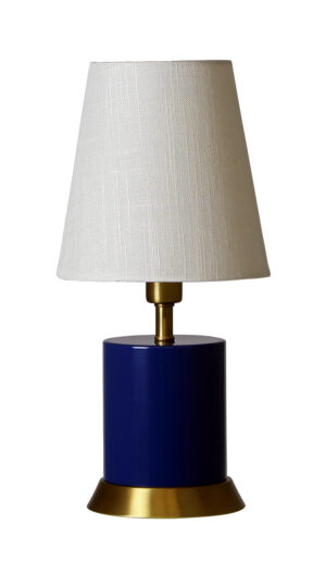 One Light Table Lamp by House of Troy - Geo Collection, Navy Blue w/Weathered Brass Finish - GEO309