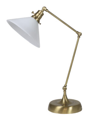 One Light Table Lamp by House of Troy - Otis Collection, Antique Brass Finish - OT650-AB-WT