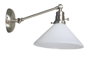 One Light Wall Sconce by House of Troy - Otis Collection, Satin Nickel Finish - OT675-SN-WT