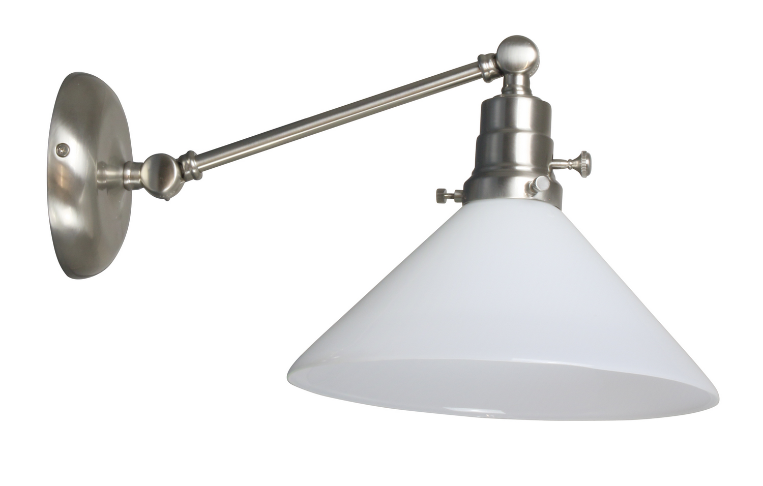 One Light Wall Sconce by House of Troy - Otis Collection, Satin Nickel Finish - OT675-SN-WT