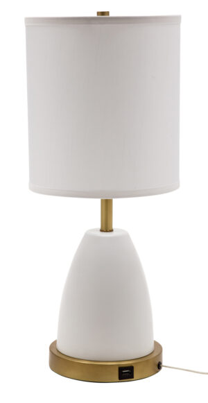 One Light Table Lamp by House of Troy - Rupert Collection, White Finish - RU751-WT