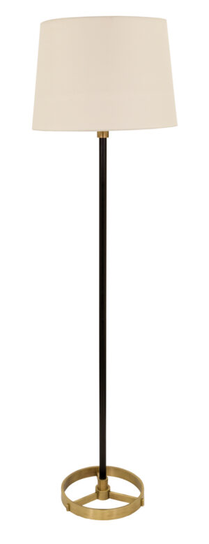 One Light Floor Lamp by House of Troy - Morgan Collection, Black/Antique Brass Finish - M600-BLKAB