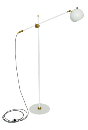 LED Floor Lamp by House of Troy - Orwell Collection, White/Weathered Brass Finish - OR700-WTWB