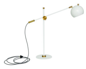 LED Table Lamp by House of Troy - Orwell Collection, White w/Weathered Brass Finish - OR750-WTWB