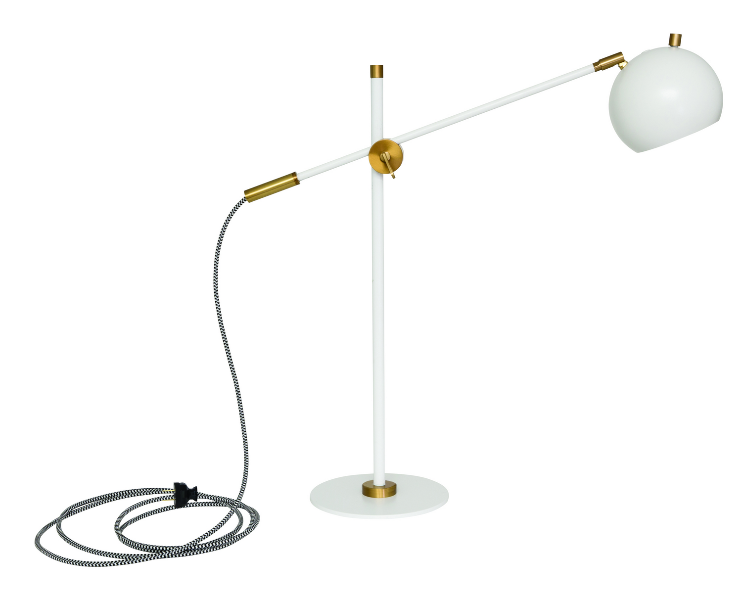 LED Table Lamp by House of Troy - Orwell Collection, White w/Weathered Brass Finish - OR750-WTWB