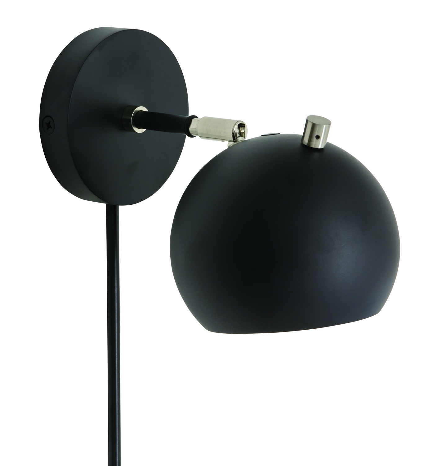 LED Wall Sconce by House of Troy - Orwell Collection, Black w/Satin Nickel Finish - OR775-BLKSN