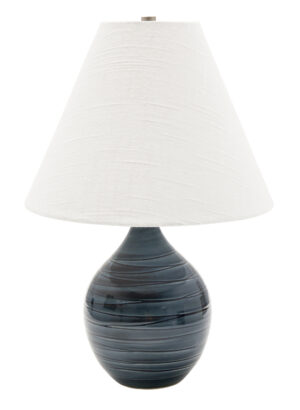 One Light Table Lamp by House of Troy - Scatchard Collection, Scored Blue Gloss Finish - GS200-SBG