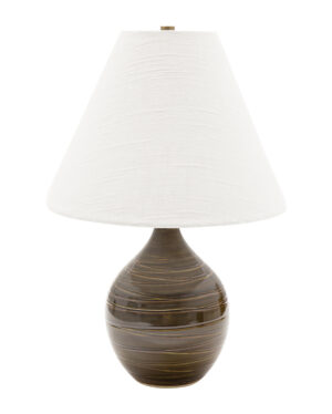 One Light Table Lamp by House of Troy - Scatchard Collection, Scored Brown Gloss Finish - GS200-SBR