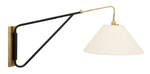 One Light Wall Sconce by House of Troy - Wall Swing Collection, Antique Brass/Black Finish - WS731-ABBLK